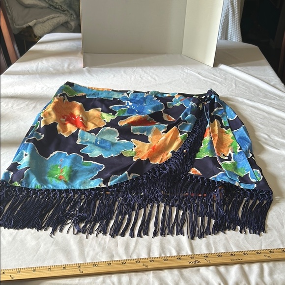 Lauren Ralph Lauren Blue and Orange Swim Sarong - Picture 1 of 7